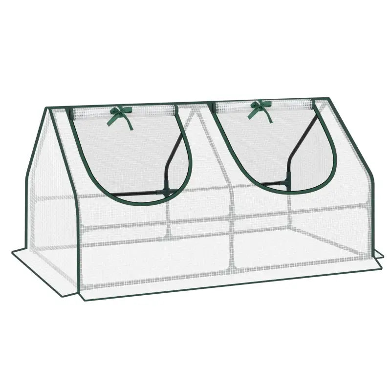 BukkitBow – Polytunnel Tuinkas – Winterproof Tunnel voor Groenten Teelt – Compacte Tuinkas met 2 Luiken - 120X60X60CM