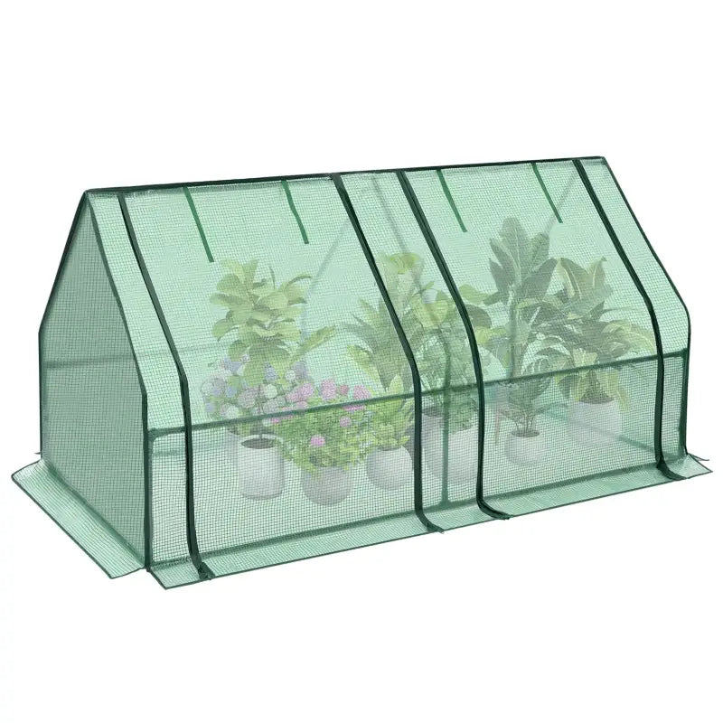 BukkitBow – Polytunnel Tuinkas – Winterproof Tunnel voor Groenten Teelt – Compacte Tuinkas met 2 Grote Luiken - 180X90X90CM