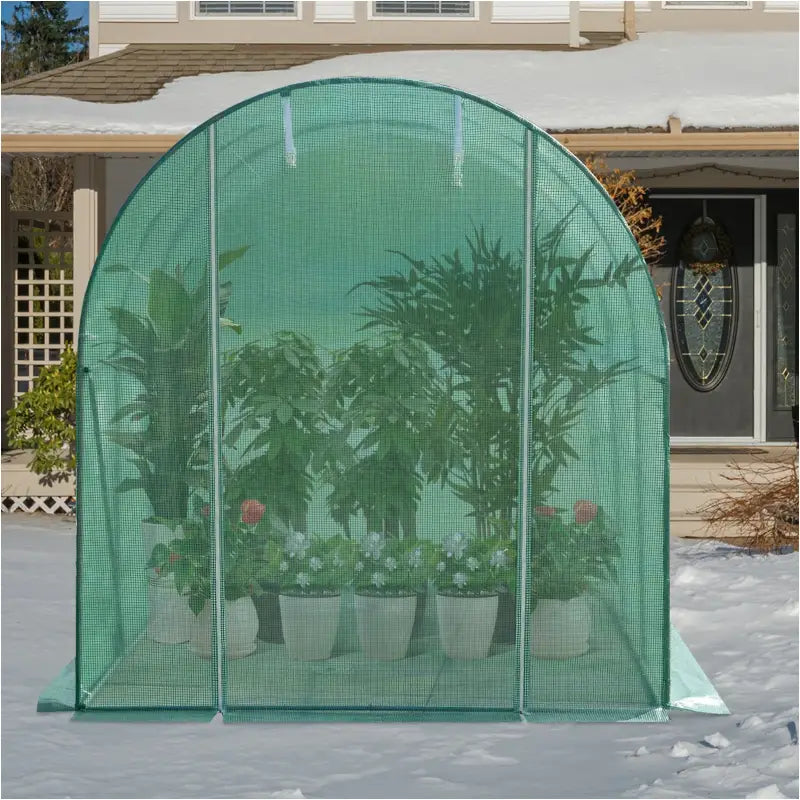 BukkitBow – Polytunnel Tuinkas – Winterproof Tunnel voor Groenten Teelt – Compacte Tuinkas met Deur en 6 Ramen - 300X200X190CM