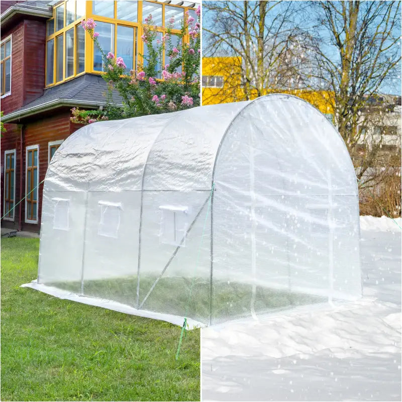BukkitBow – Polytunnel Tuinkas – Winterproof Tunnel voor Groenten Teelt – Compacte Tuinkas met Deur en 6 Ramen - 300X200X190CM