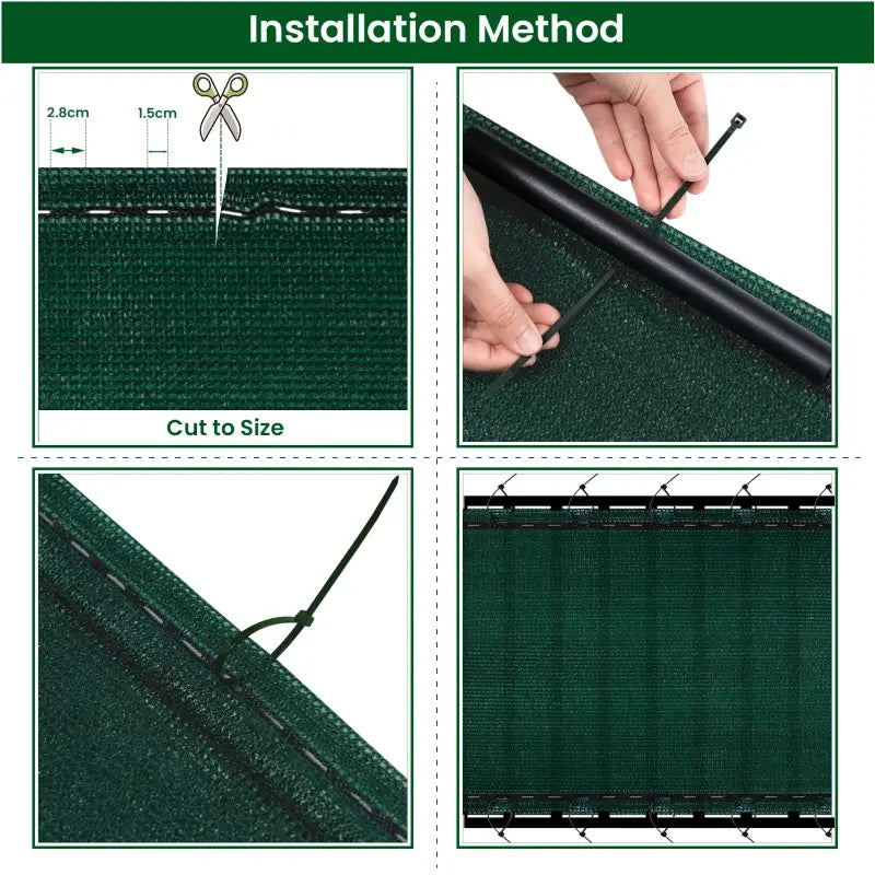 BukkitBow – Privacy Scherm – 180 g/m² Zonwering – Ademend en Waterdicht – Op Maat Knipbaar – Eenvoudige Montage