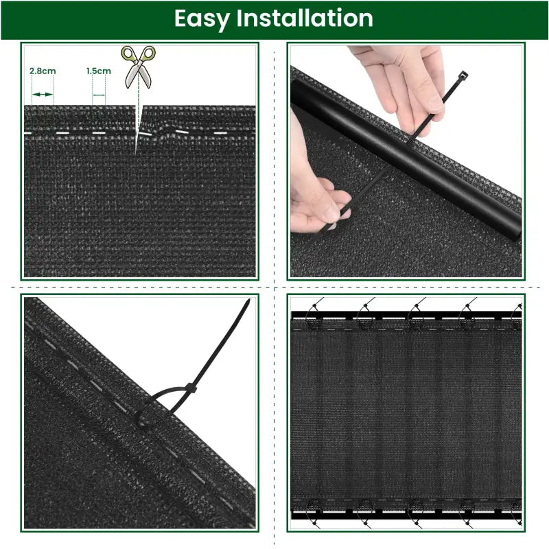 BukkitBow – Privacy Scherm – 280 g/m2 Zonwering – Weerbestendig – Op Maat Knipbaar – Eenvoudige Montage