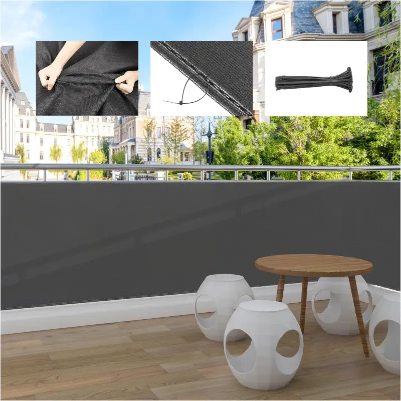 BukkitBow - Privacy Scherm Antraciet - 180g/m² - Schaduwend: 85% - Temperatuurbestendig - Inclusief 50 Kabelbinders