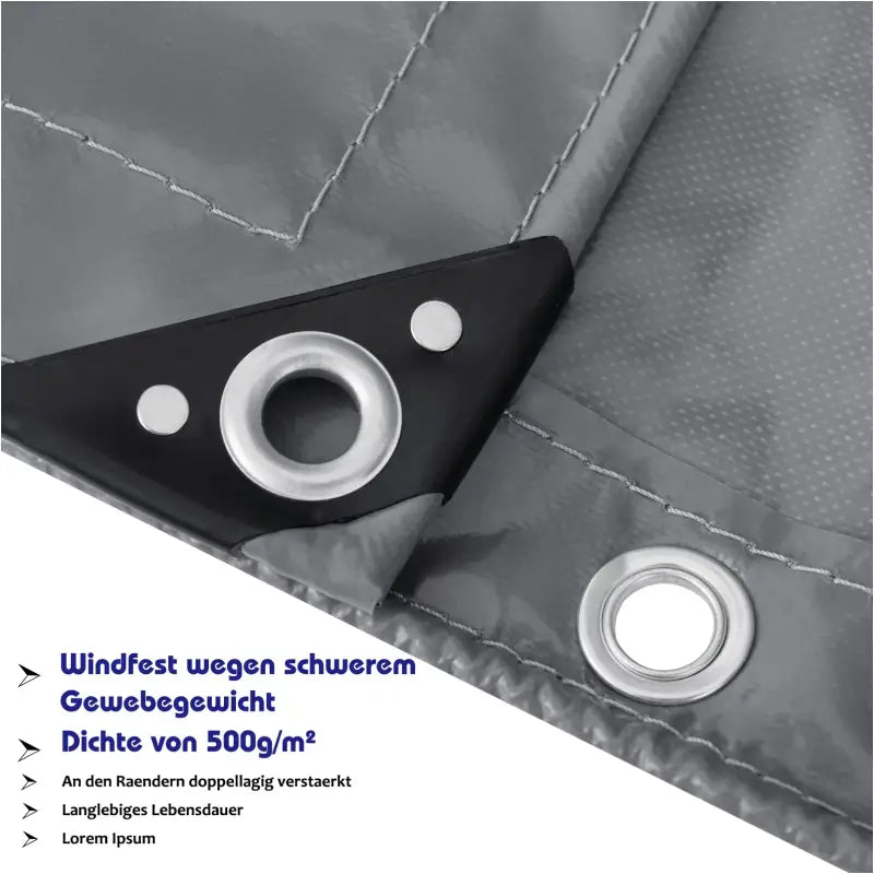 BukkitBow - PVC Zeildoek / Afdekzeil - Lichtgrijs - Weers en UV Bestendig- 500g/m² - Gegalvaniseerde Oogjes - Veelzijdige Toepassing