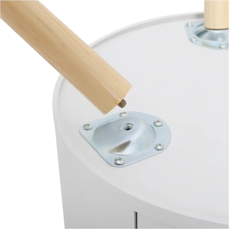 BukkitBow - Rond Nachtkastje - MDF en Massief Hout - Met Lade en Openende Klep - Max 10kg Belasting - 38x38x50cm