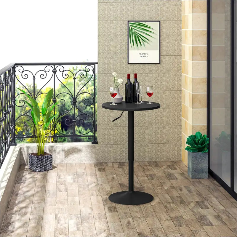BukkitBow - Ronde Bartafel - MDF en Metaal - In Hoogte Verstelbaar en Draaibaar - Wit of Zwart - 52cm Diameter