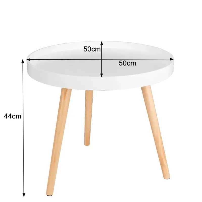 BukkitBow - Ronde Salontafel - Stabiele Driehoek Structuur - Verhoogde Rand - 50CM Doorsnede