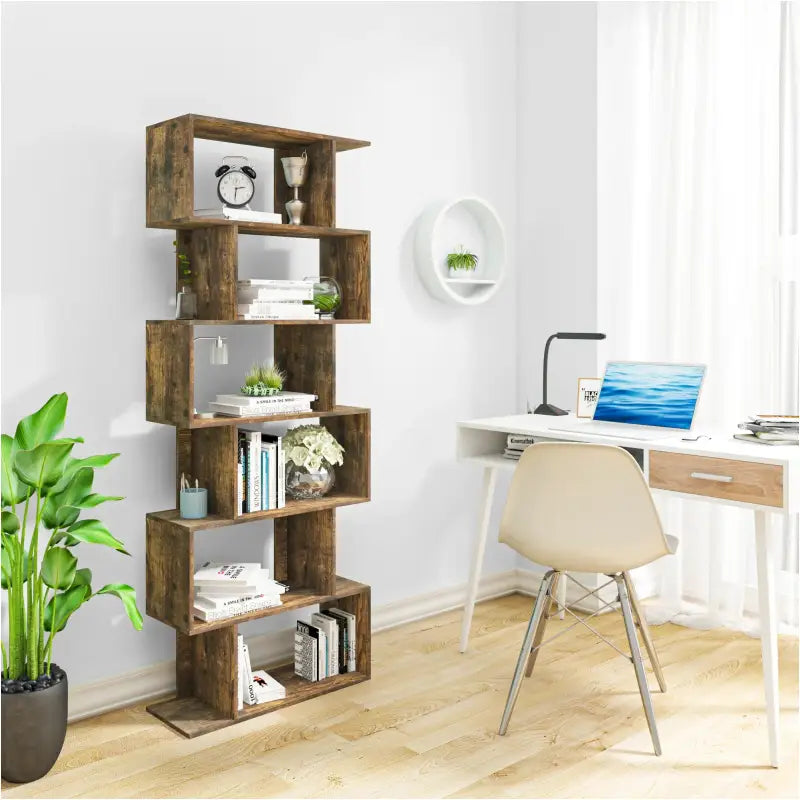 BukkitBow - Ruime Boekenkast - 6 Vakken - Stevig & Veilig - Ruimtebesparend - Multifunctioneel - 60x23,5x160CM