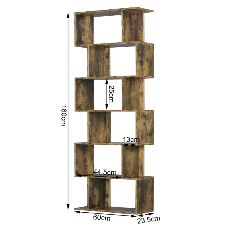 BukkitBow - Ruime Boekenkast - 6 Vakken - Stevig & Veilig - Ruimtebesparend - Multifunctioneel - 60x23,5x160CM