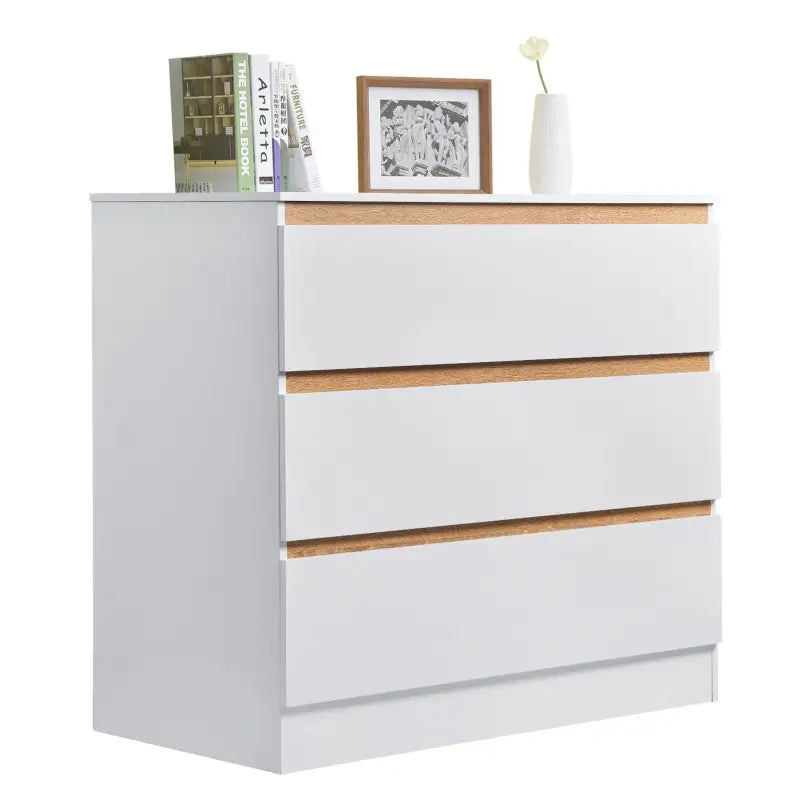BukkitBow - Ruime Commode met 3 Laden - E1 Spaanplaat Melamine - Duurzaam en Veilig Ontwerp - 80x48x78cm