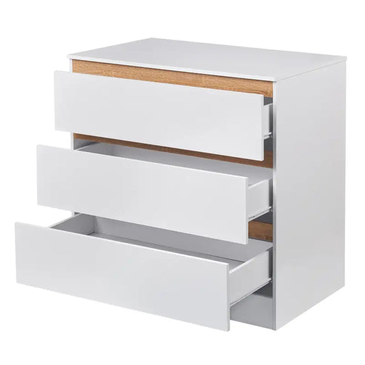 BukkitBow - Ruime Commode met 3 Laden - E1 Spaanplaat Melamine - Duurzaam en Veilig Ontwerp - 80x48x78cm