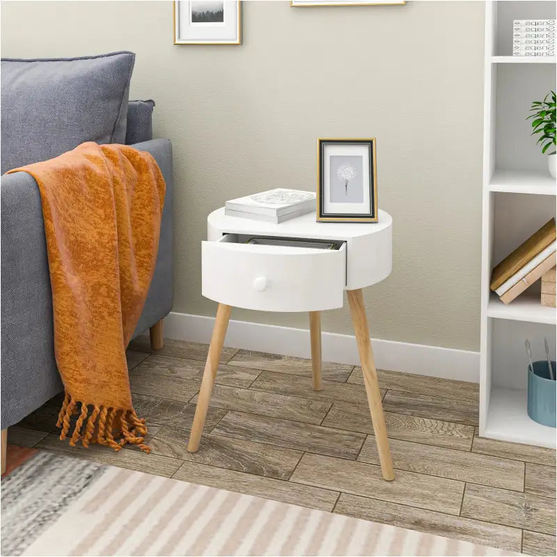 BukkitBow - Scandinavisch Nachtkastje - MDF en Grenen - Waterbestendig met Anti-Slip Voeten - 38x38x47cm