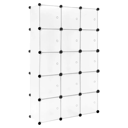 BukkitBow - Schoenenkast met 15 Kubussen - Grote Opbergruimte - Flexibel Ontwerp - Gemakkelijke Montage - 30x30x30cm