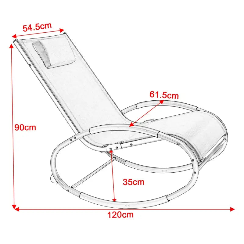 BukkitBow - Schommelende Ligstoel - Textilene en Aluminium - Weerbestendig en Stabiel - Max 160 kg Belasting