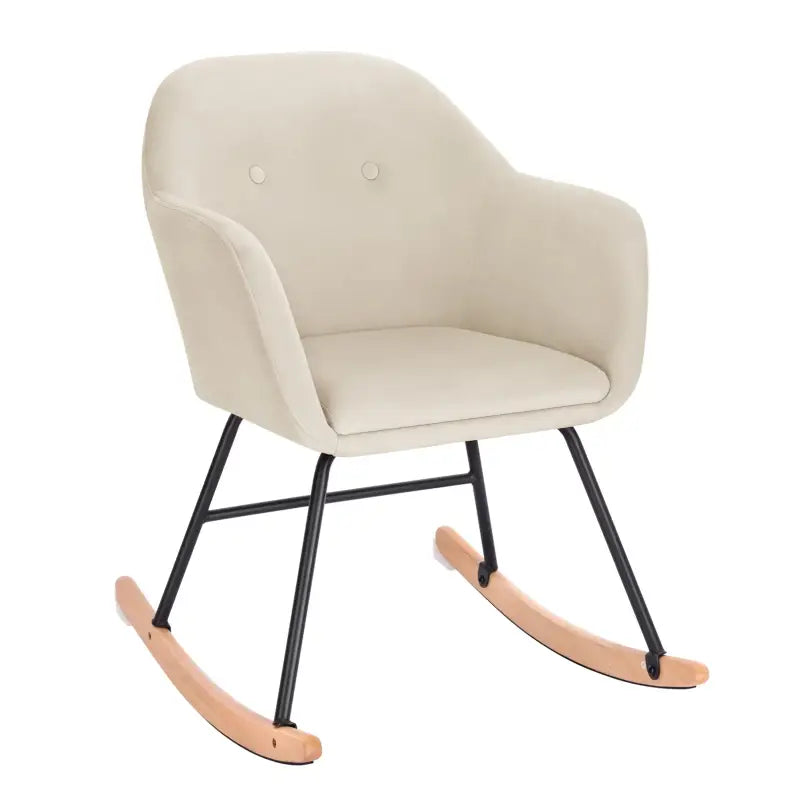 BukkitBow - Schommelstoel met Linnen of Fluwelen Zitting - Comfortabel en Ontspannend - Afmetingen: 80CM Hoog, Zithoogte 48CM, Zitgebied 40x40CM
