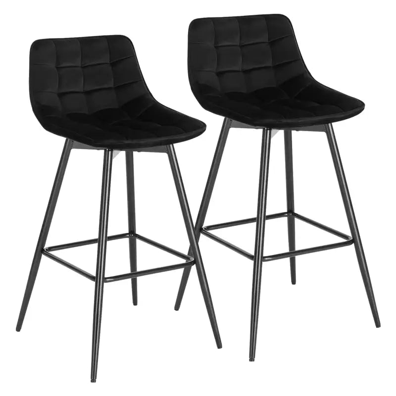 BukkitBow - Set Barkrukken - Leer of Fluweel met Metalen Onderstel - Ergonomisch met Rugleuning - 100kg Draagvermogen - Zithoogte: 64.5CM