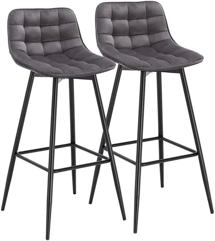 BukkitBow - Set Barkrukken - Leer of Fluweel met Metalen Onderstel - Ergonomisch met Rugleuning - 100kg Draagvermogen - Zithoogte: 64.5CM