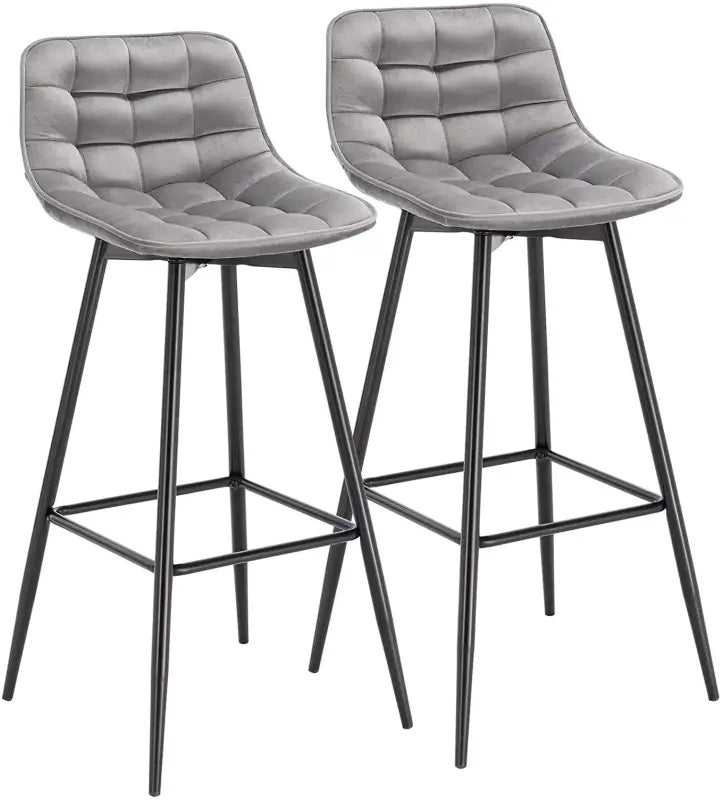 BukkitBow - Set Barkrukken - Leer of Fluweel met Metalen Onderstel - Ergonomisch met Rugleuning - 100kg Draagvermogen - Zithoogte: 64.5CM