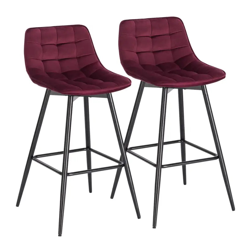 BukkitBow - Set Barkrukken - Leer of Fluweel met Metalen Onderstel - Ergonomisch met Rugleuning - 100kg Draagvermogen - Zithoogte: 64.5CM