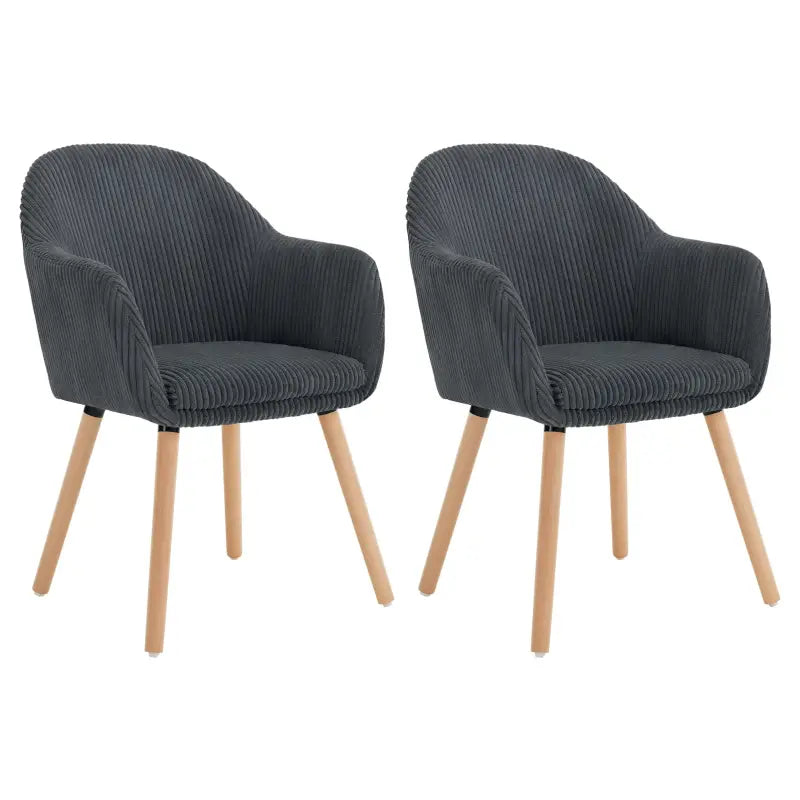BukkitBow - Set Eetkamerstoelen - Comfortabele Corduroy Stoelen - Robuust & Stabiel - Aanpasbaar Ontwerp - Zithoogte: 49cm