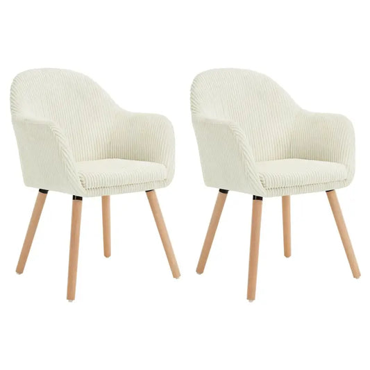 BukkitBow - Set Eetkamerstoelen - Comfortabele Corduroy Stoelen - Robuust & Stabiel - Aanpasbaar Ontwerp - Zithoogte: 49cm