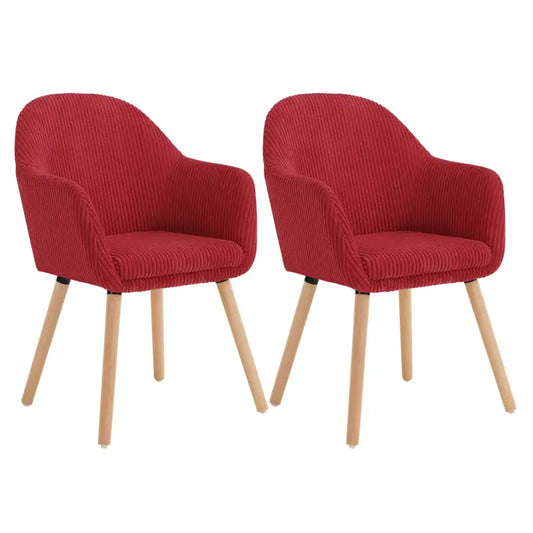BukkitBow - Set Eetkamerstoelen - Comfortabele Corduroy Stoelen - Robuust & Stabiel - Aanpasbaar Ontwerp - Zithoogte: 49cm