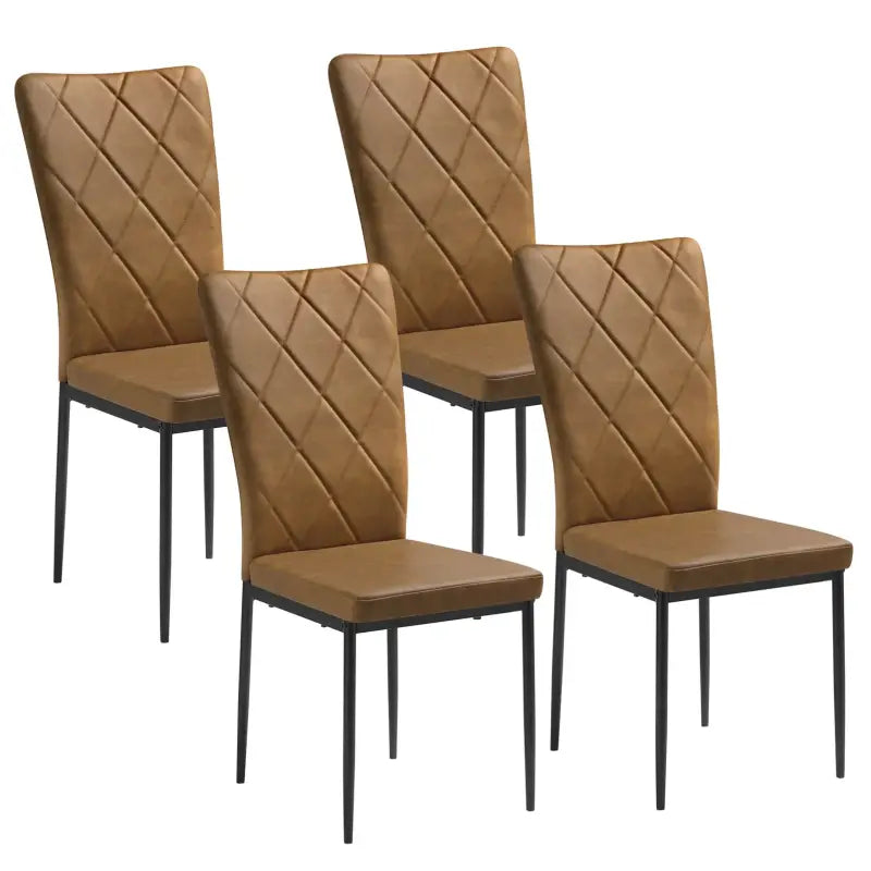 BukkitBow - Set Eetkamerstoelen - Lederen/Fluwelen Stoelen - Sterk Metalen Frame - Geschikt voor Diverse Interieurstijlen - Zithoogte: 46CM