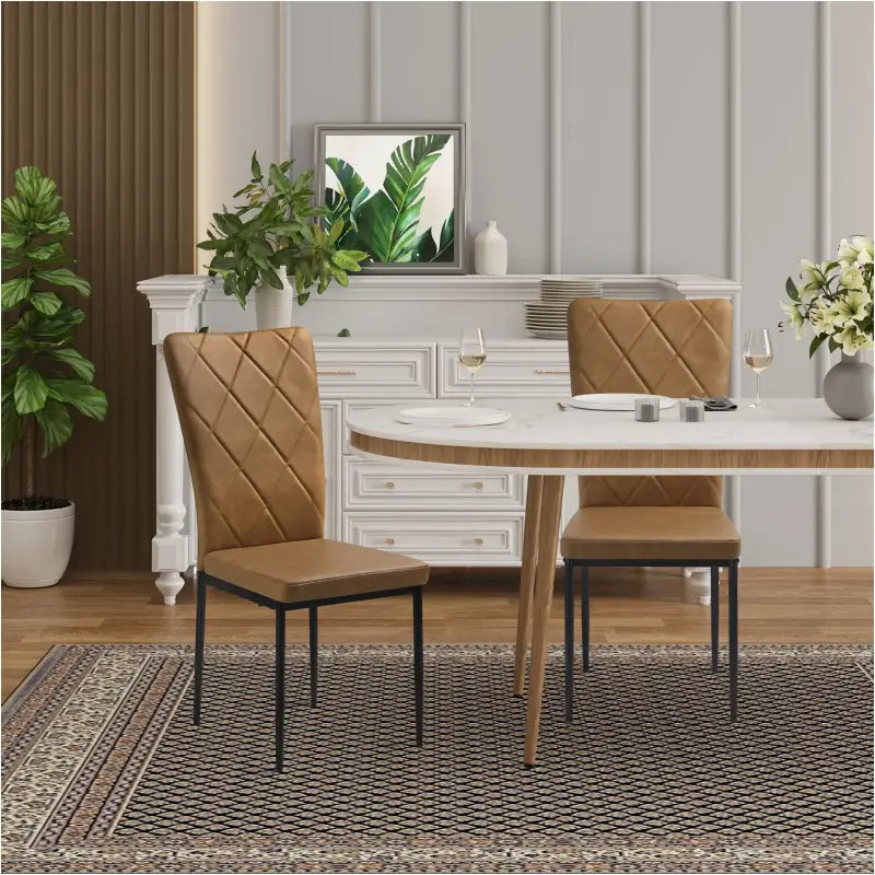 BukkitBow - Set Eetkamerstoelen - Lederen/Fluwelen Stoelen - Sterk Metalen Frame - Geschikt voor Diverse Interieurstijlen - Zithoogte: 46CM