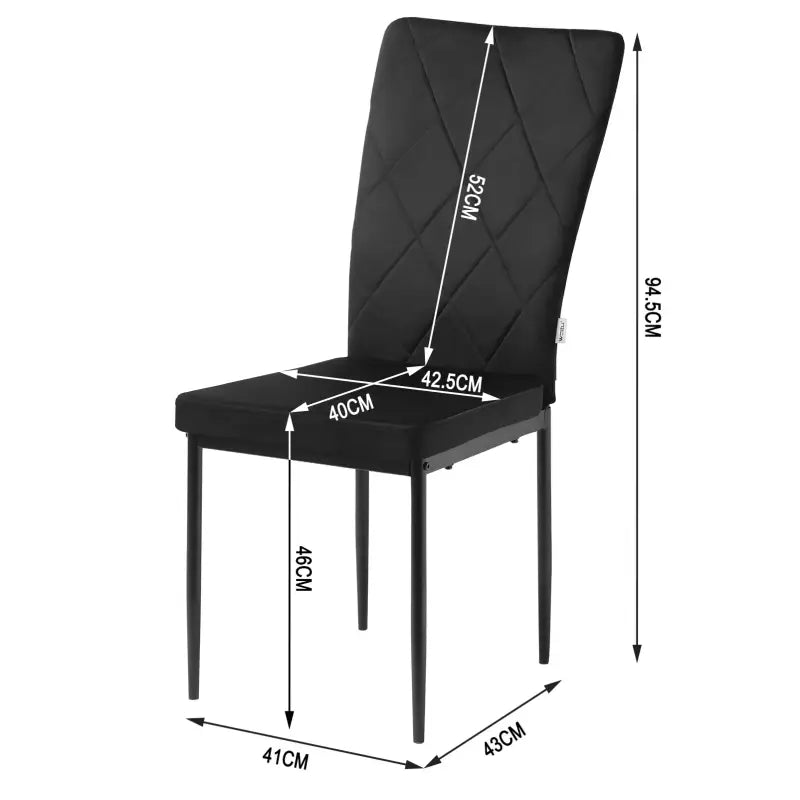 BukkitBow - Set Eetkamerstoelen - Lederen/Fluwelen Stoelen - Sterk Metalen Frame - Geschikt voor Diverse Interieurstijlen - Zithoogte: 46CM