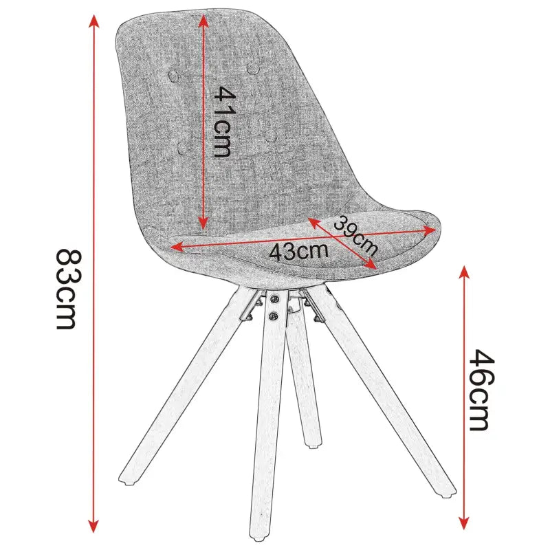 BukkitBow - Set Eetkamerstoelen - Stoffen/Fluwelen Stoelen - Stijlvol Ontwerp - Eenvoudige Montage - Ergonomisch Zitcomfort - Zithoogte: 46CM