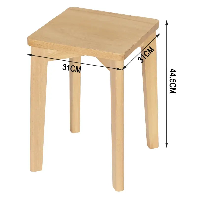 BukkitBow - Set Houten Krukken - Natuurlijk Beukenhout - Stapelbaar - Vochtbestendig - Zithoogte: 44.5CM