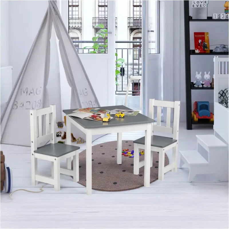 BukkitBow - Set Kindertafel met Stoelen - Veilig en Compact Design - Tafel: 60x50x48cm
