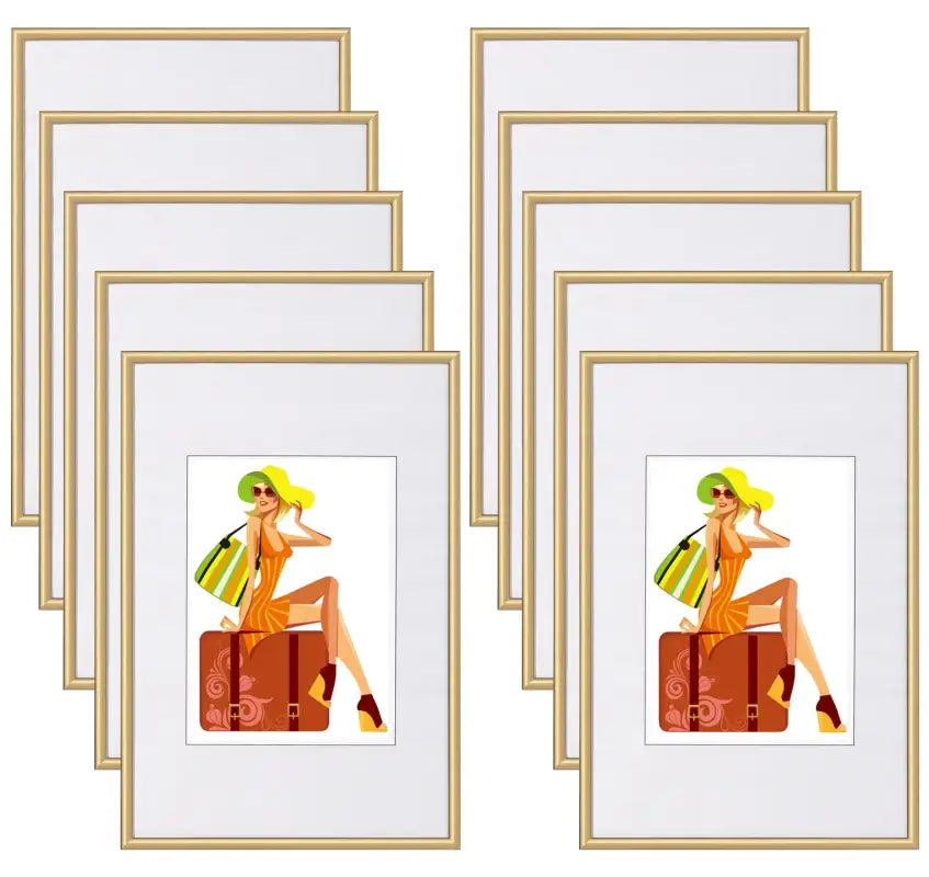 BukkitBow - Set Kunststof Fotolijsten - met Glasplaat - Diverse Maten - Set Van 10 Fotolijsten