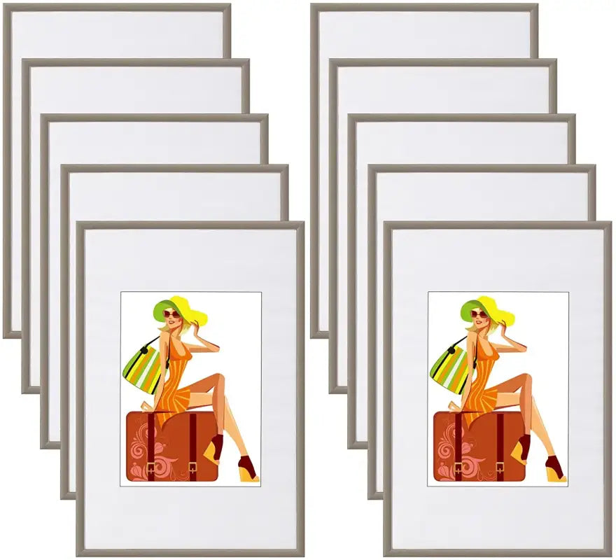 BukkitBow - Set Kunststof Fotolijsten - met Glasplaat - Diverse Maten - Set Van 10 Fotolijsten