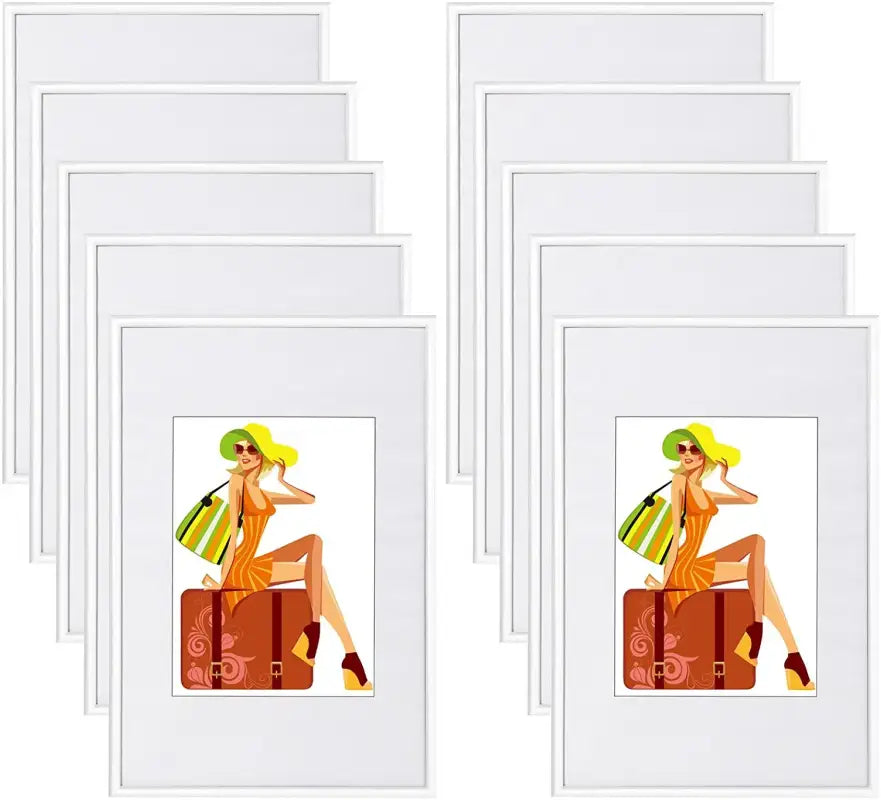 BukkitBow - Set Kunststof Fotolijsten - met Glasplaat - Diverse Maten - Set Van 10 Fotolijsten