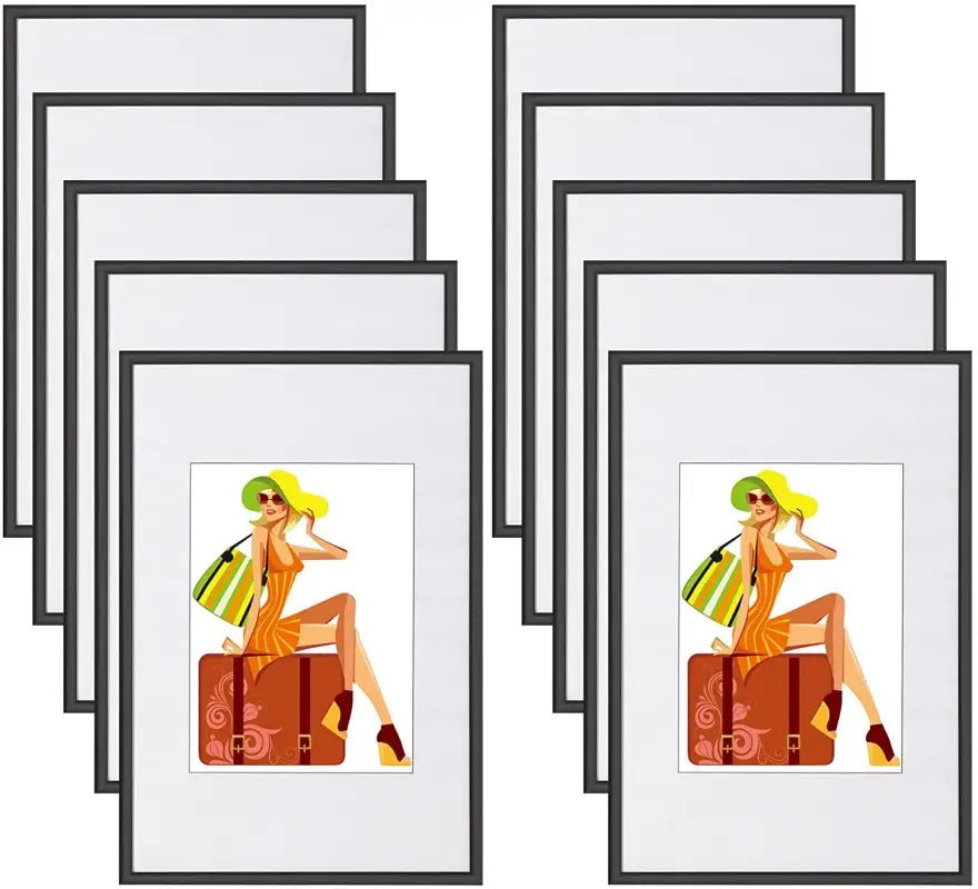 BukkitBow - Set Kunststof Fotolijsten - met Glasplaat - Diverse Maten - Set Van 10 Fotolijsten