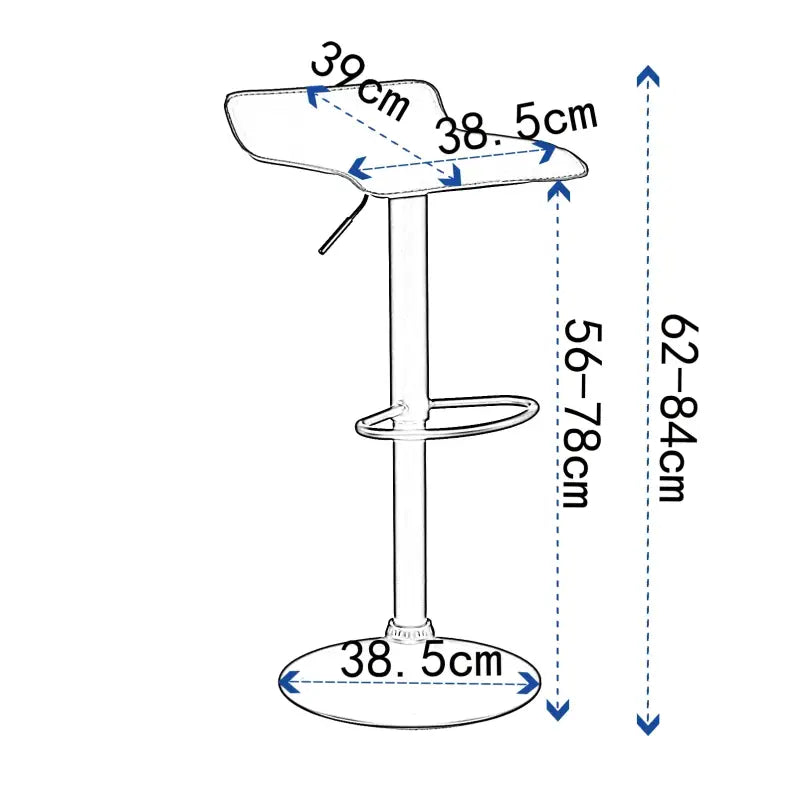 BukkitBow - Set van 2 Barkrukken - Metaal en Synthetisch Leer - Verstelbare in Hoogte en Draaibaar - 100KG Laadvermogen - Zithoogte: 56-78CM