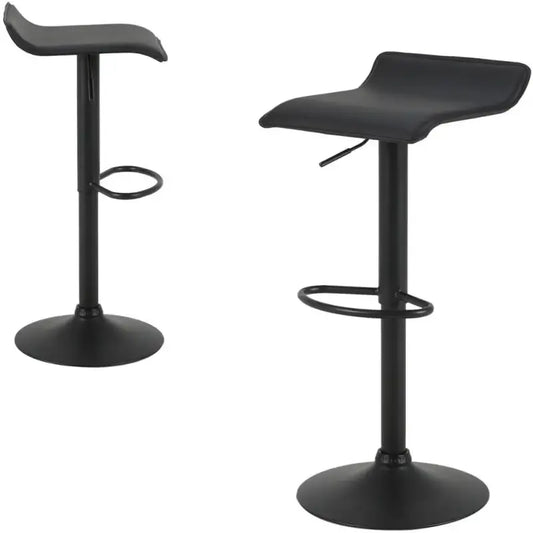 BukkitBow - Set van 2 Barkrukken - Metaal en Synthetisch Leer - Verstelbare in Hoogte en Draaibaar - 100KG Laadvermogen - Zithoogte: 56-78CM