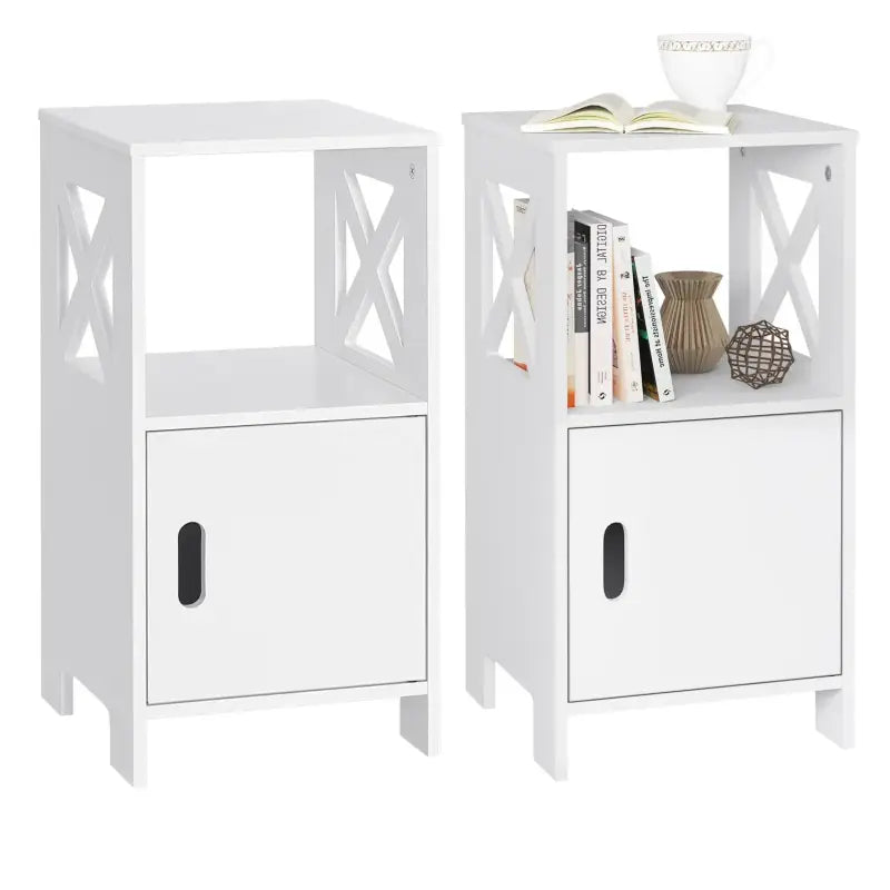 BukkitBow - Set van 2 Compacte Nachtkastjes - Hoogwaardige MDF - Ruime Opslag - 30x60x30cm
