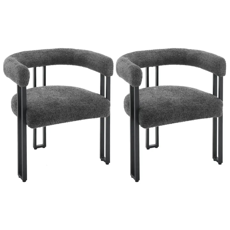 BukkitBow - Set van 2 Eetkamerstoelen - Chenille Stof - Metalen Poten - Comfortabel en Ergonomisch Design