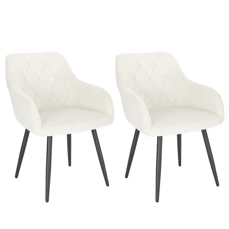 BukkitBow - Set van 2 Eetkamerstoelen - Fluwelen Stoelen met Metalen Poten - Ergonomisch Design - Zithoogte: 46.5CM