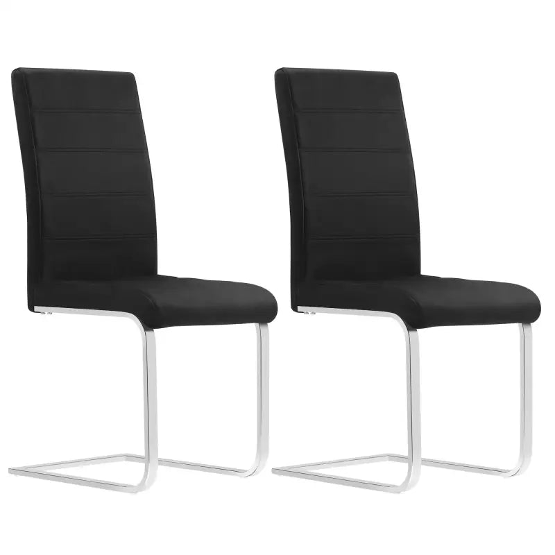 BukkitBow - Set van 2 Eetkamerstoelen Lederen/Fluweel - Met Hoge Rugleuning en Metalen Poten - Zithoogte 48,5CM