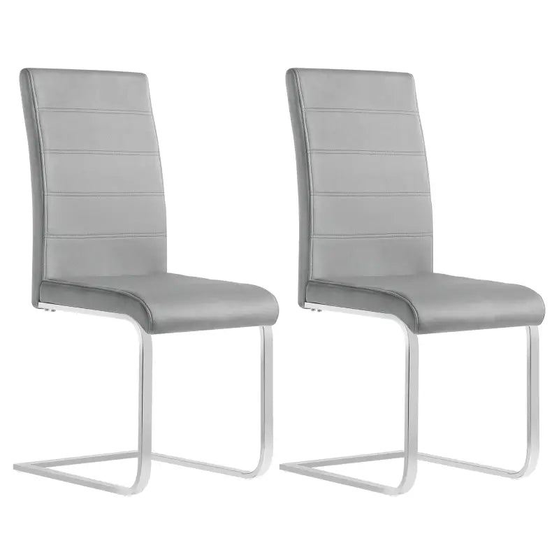 BukkitBow - Set van 2 Eetkamerstoelen Lederen/Fluweel - Met Hoge Rugleuning en Metalen Poten - Zithoogte 48,5CM