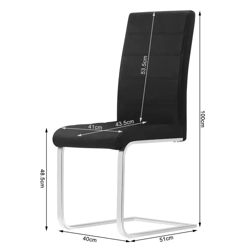 BukkitBow - Set van 2 Eetkamerstoelen Lederen/Fluweel - Met Hoge Rugleuning en Metalen Poten - Zithoogte 48,5CM