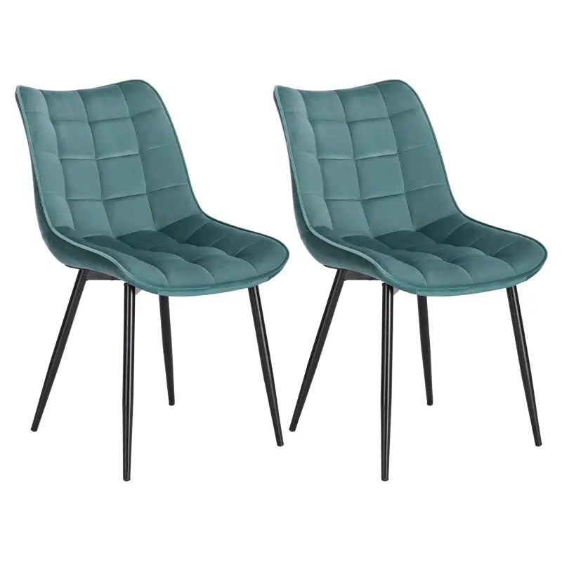 BukkitBow - Set van 2 Eetkamerstoelen - Lederen/Stoffen/Fluwelen Stoelen - met Metalen Poten - Ergonomisch Ontwerp - Zithoogte: 46CM