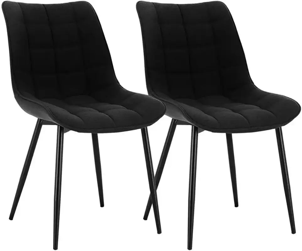 BukkitBow - Set van 2 Eetkamerstoelen - Lederen/Stoffen/Fluwelen Stoelen - met Metalen Poten - Ergonomisch Ontwerp - Zithoogte: 46CM