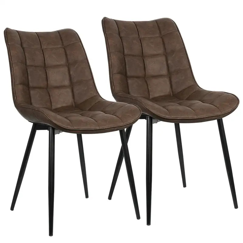BukkitBow - Set van 2 Eetkamerstoelen - Lederen/Stoffen/Fluwelen Stoelen - met Metalen Poten - Ergonomisch Ontwerp - Zithoogte: 46CM