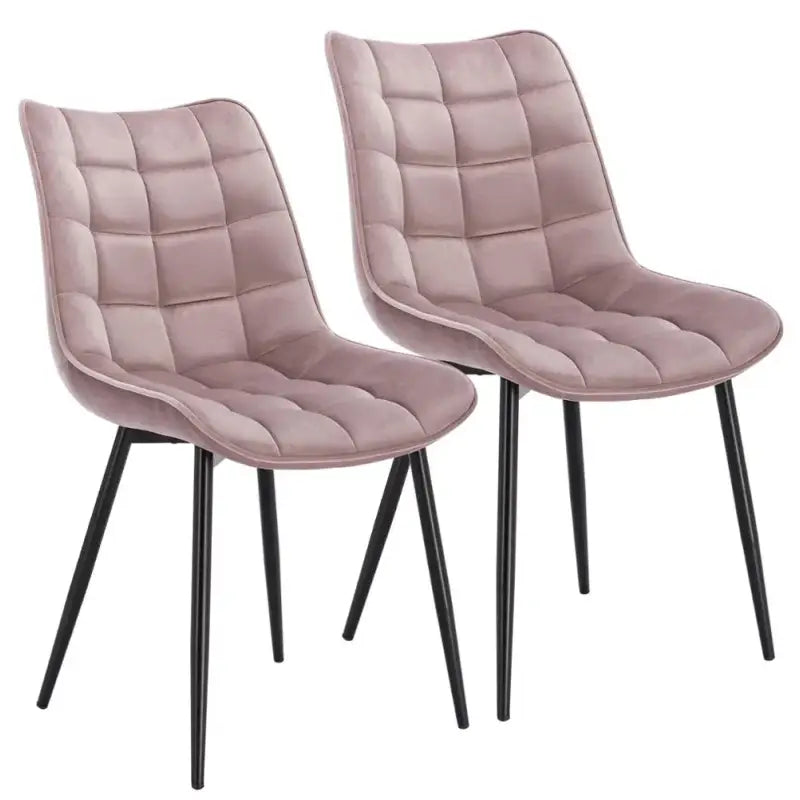 BukkitBow - Set van 2 Eetkamerstoelen - Lederen/Stoffen/Fluwelen Stoelen - met Metalen Poten - Ergonomisch Ontwerp - Zithoogte: 46CM