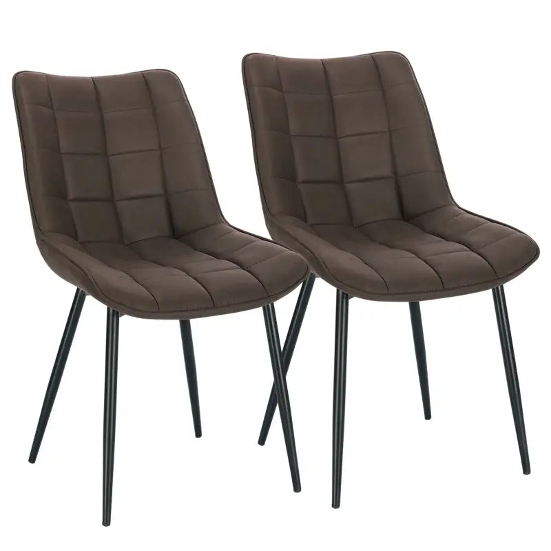 BukkitBow - Set van 2 Eetkamerstoelen - Lederen/Stoffen/Fluwelen Stoelen - met Metalen Poten - Ergonomisch Ontwerp - Zithoogte: 46CM