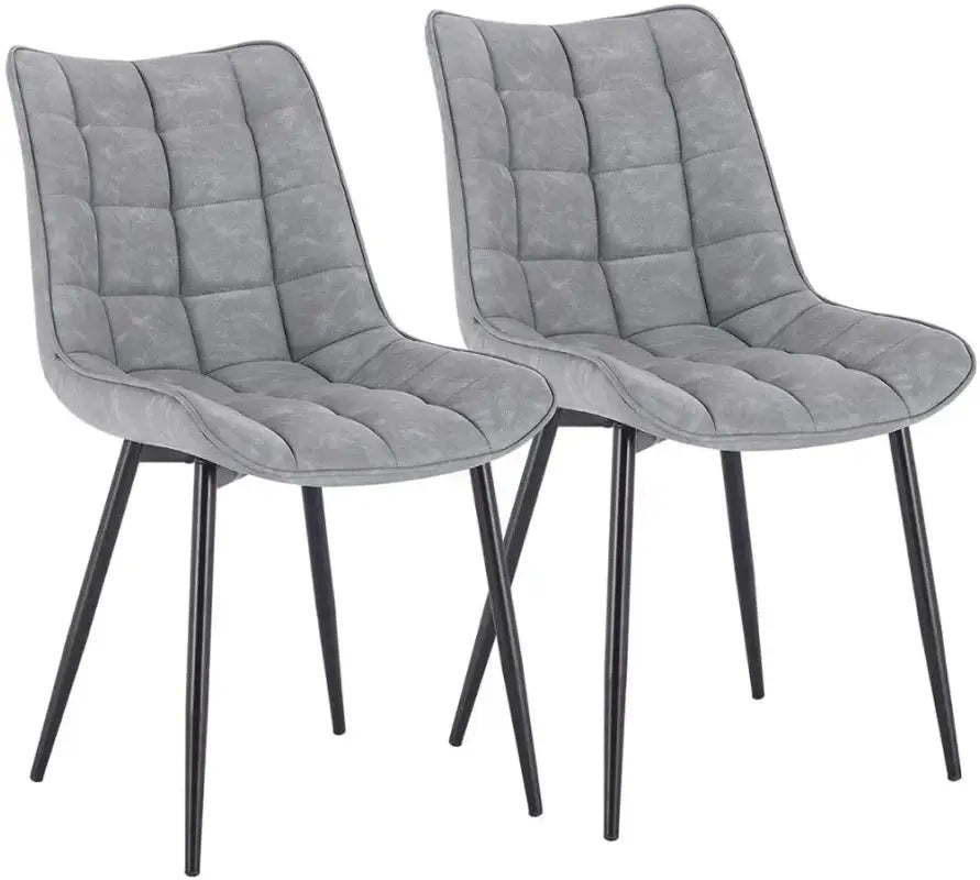 BukkitBow - Set van 2 Eetkamerstoelen - Lederen/Stoffen/Fluwelen Stoelen - met Metalen Poten - Ergonomisch Ontwerp - Zithoogte: 46CM